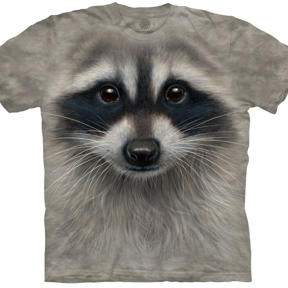 Raccoon Face Bandit Masked City Life Coon Gray Animal Mountain T-Shirt S-2X